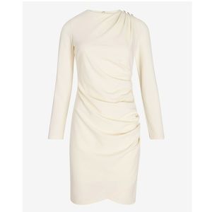 Express Long Sleeve Cream Colored Sheath Dress